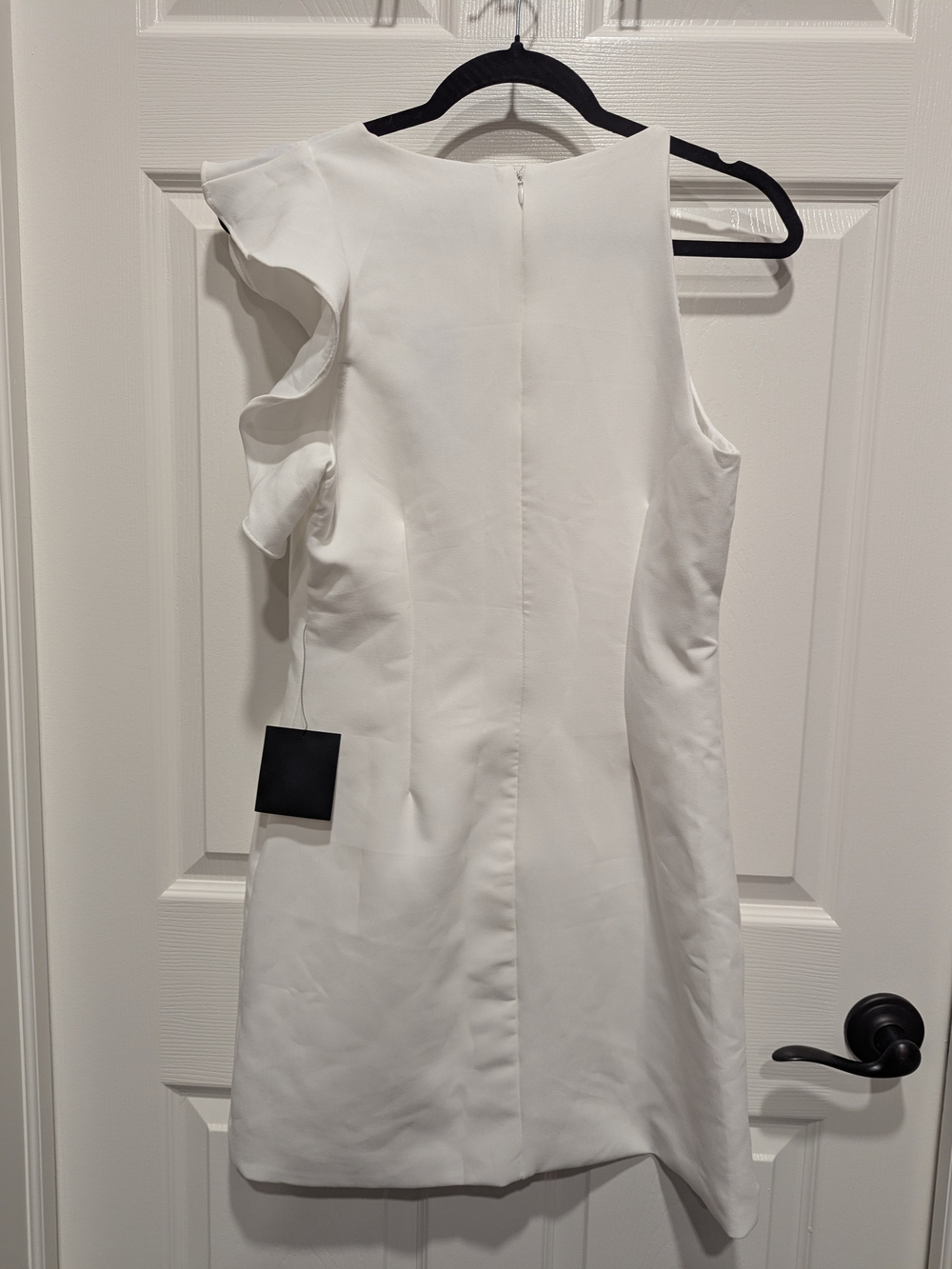 Lulu's White One-Shoulder Ruffle Sheath Dress - Picture 4 of 7